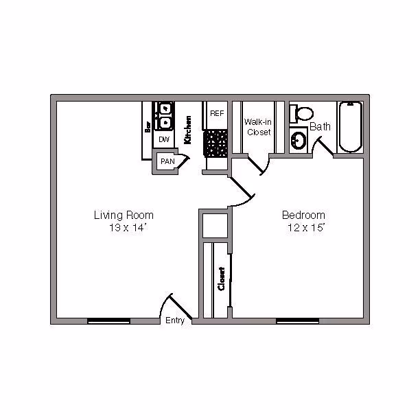 1x1 A 335 floor plan